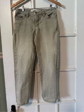 Christopher Blue: Khaki Green Straight-Leg Jeans